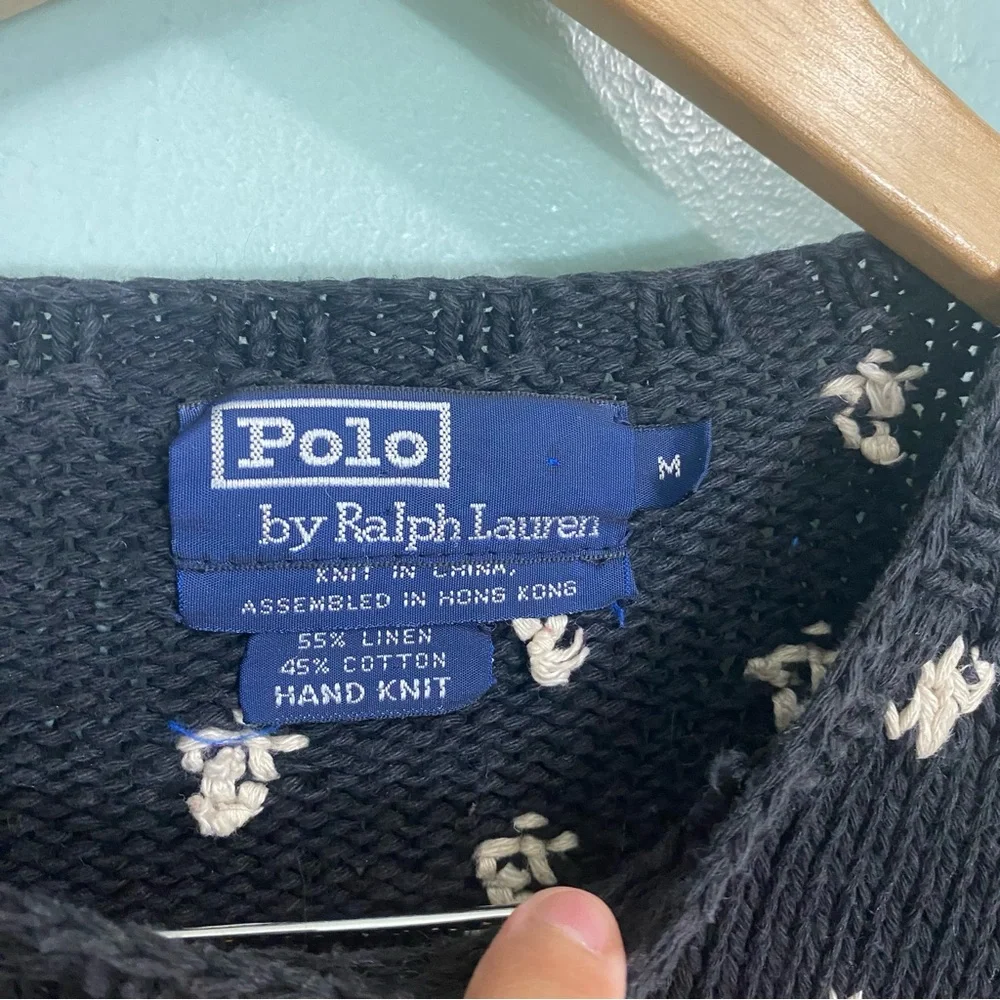 Vtg Polo Ralph‎ Lauren Christmas Holiday Truck Carlton Sweater 1992 Medium